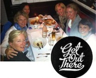 Photo of the Launchettes having dinner in Aspen as part of their 10 year anniversary celebration